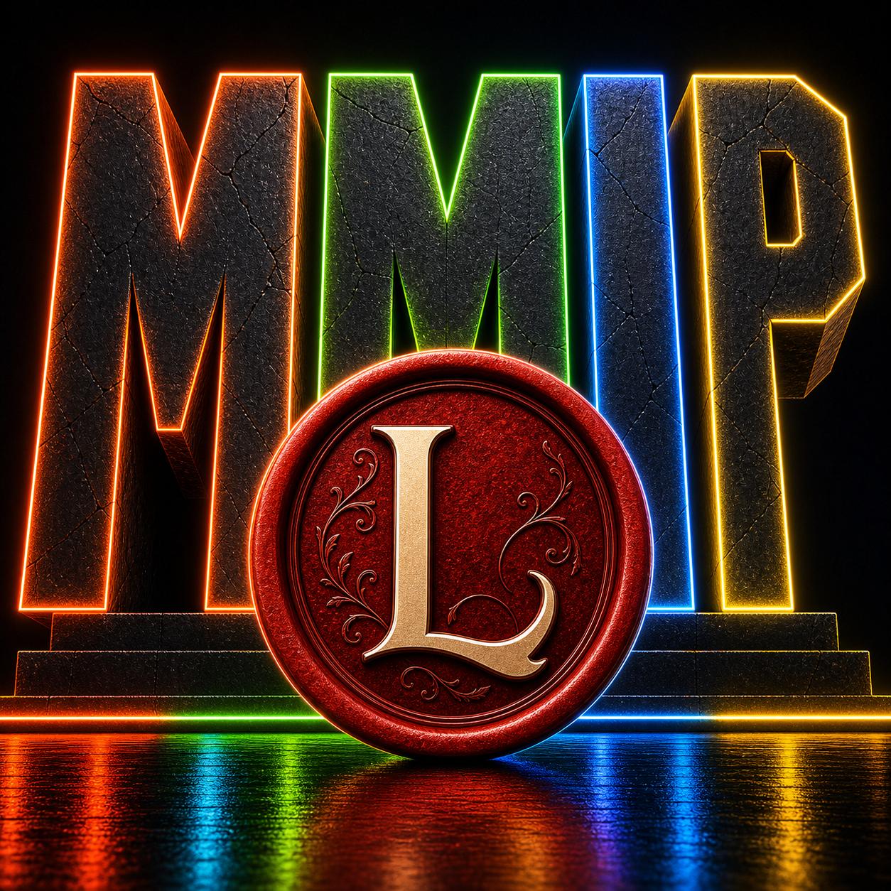 LOA — Law of Attraction wax-seal coin against neon MMIP letters — character teaser